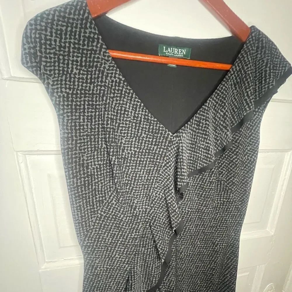 LRL Lauren Ralph Lauren Body Forming Ruffle Dress Size M